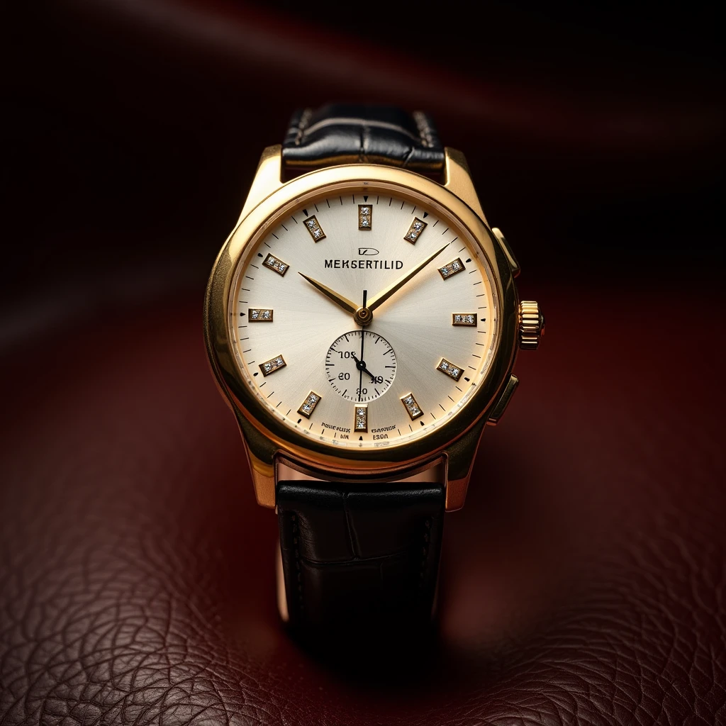 Exclusive men's watch with gold frame